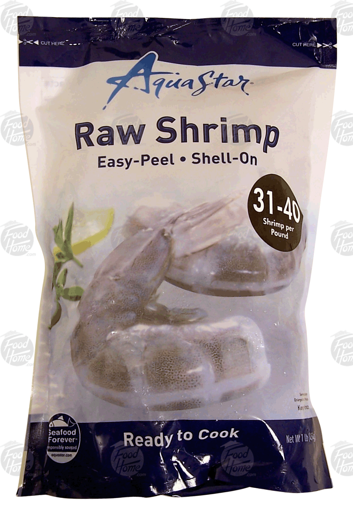 Aqua Star  raw shrimp, easy-peel, shell-on, 31-40 shrimp per pound Full-Size Picture